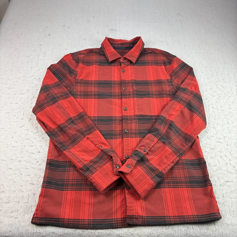 Lululemon Shirt Mens Large Red Plaid Masons Peak Flannel Button Up Casual